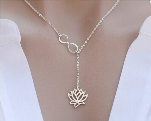 18k gold/sterling sliver Lotus Flower Pendant Necklace