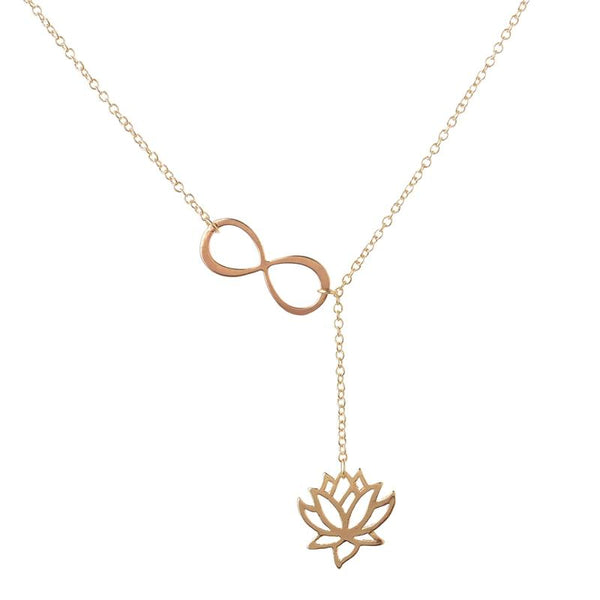 18k gold/sterling sliver Lotus Flower Pendant Necklace